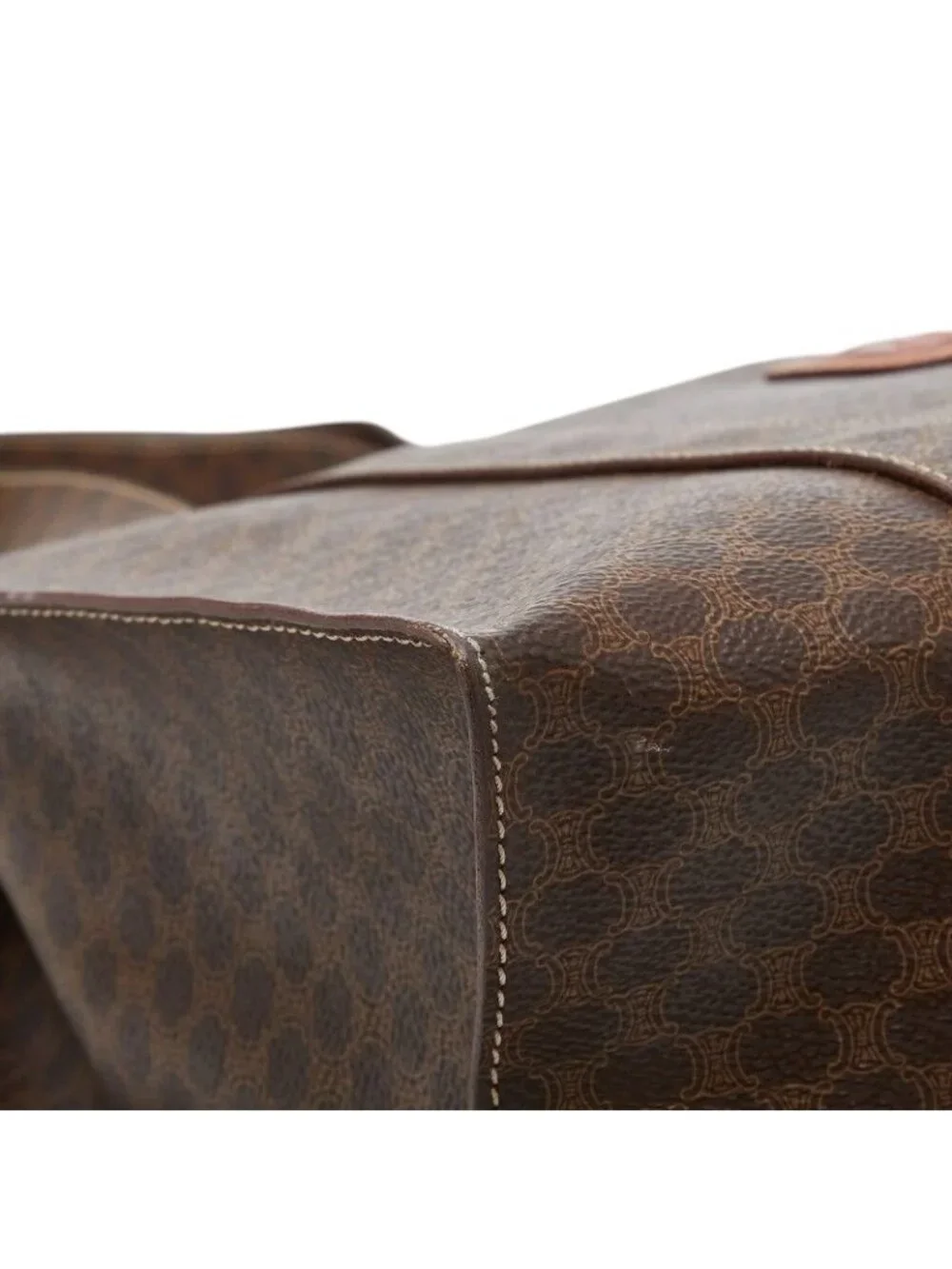 Celine Macadam Tote Brown Leather